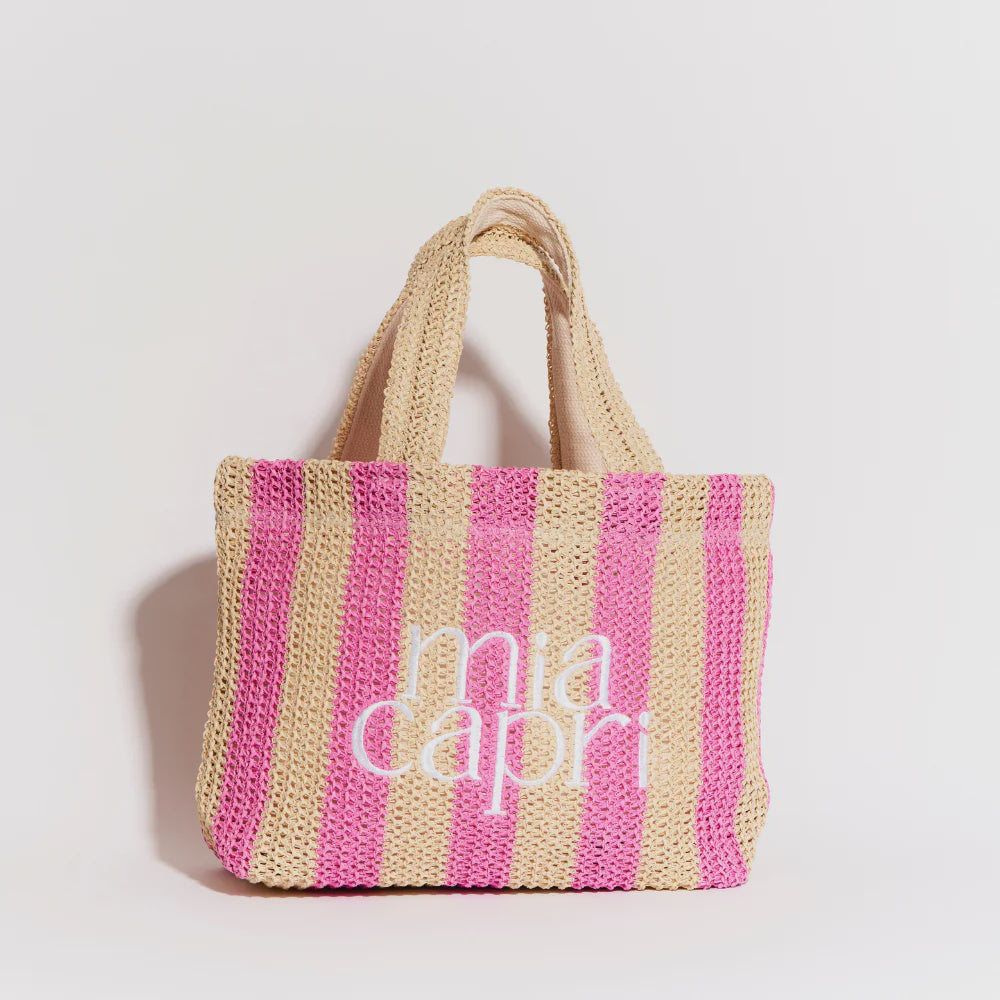 Mia Capri Vacay Bag - Pink Stripe