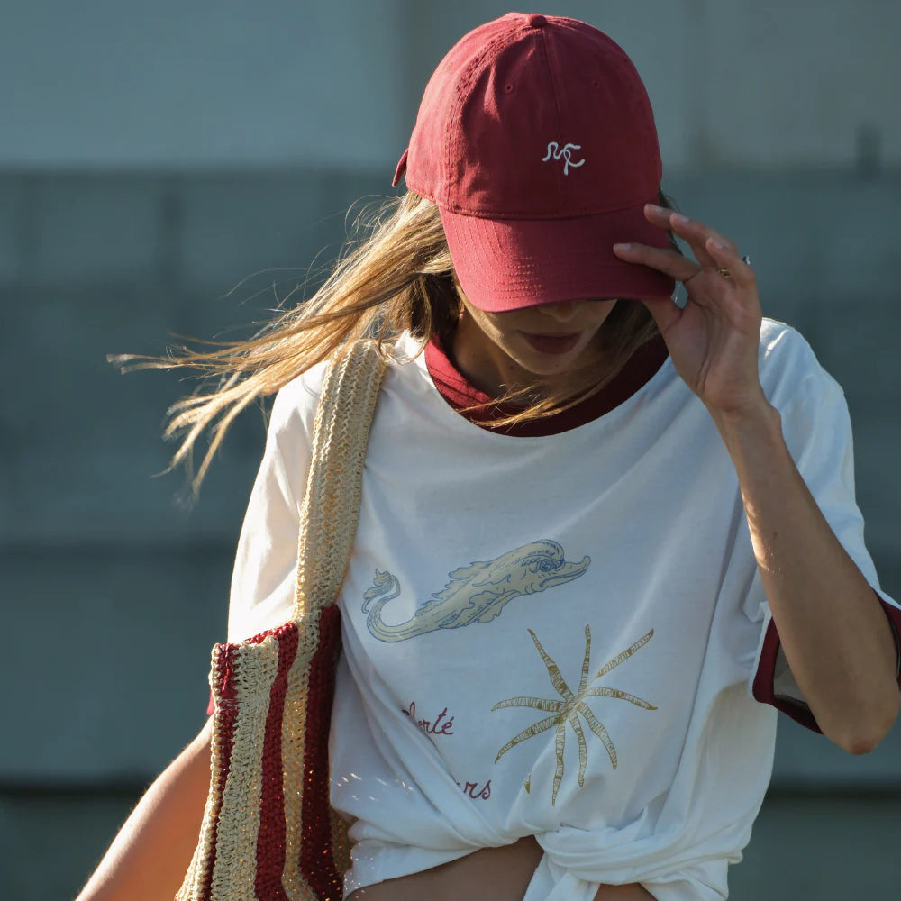 Embroidered Cap - Red