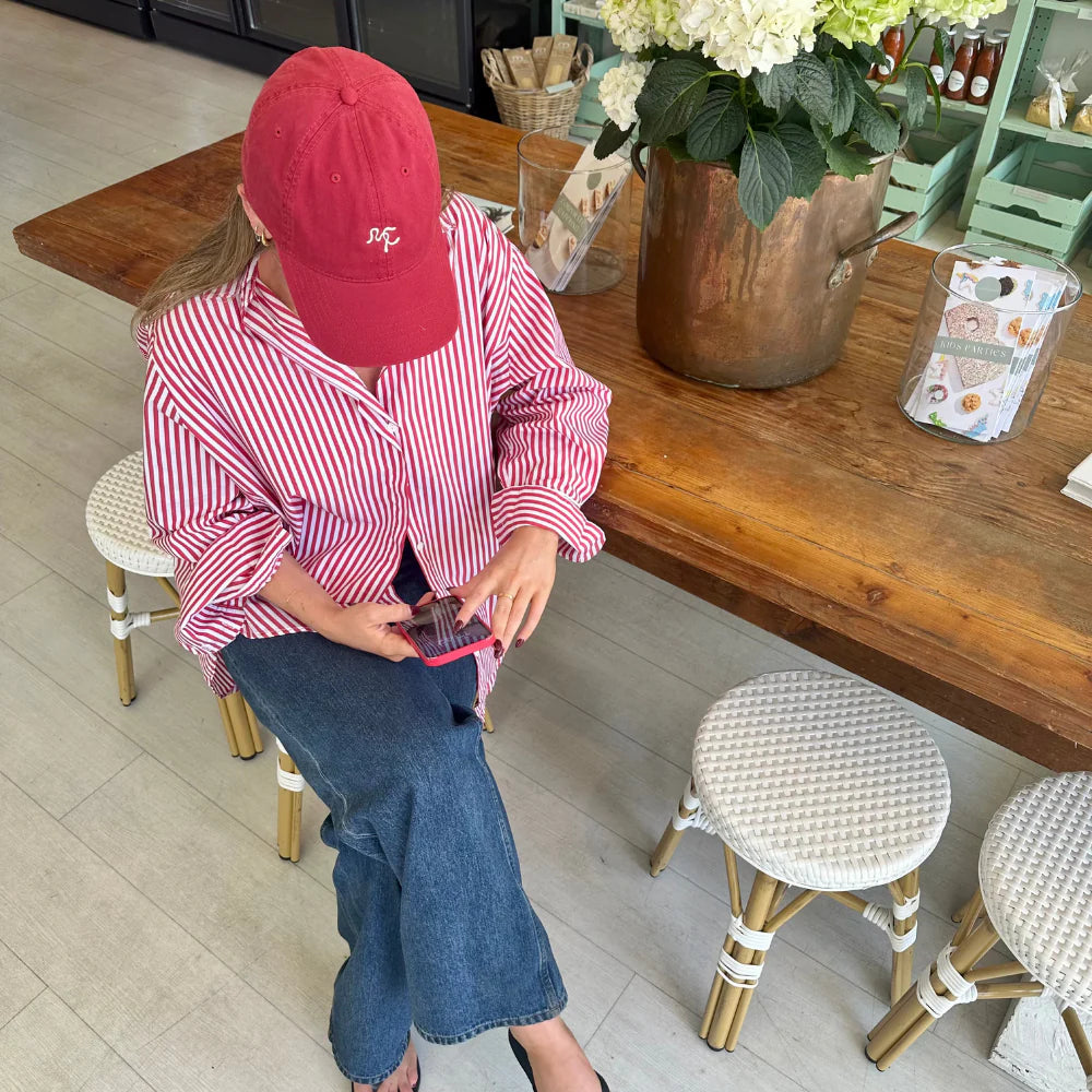 Embroidered Cap - Red