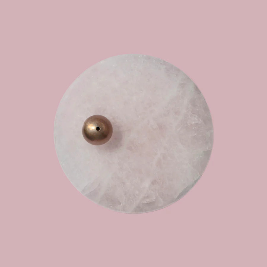 Hoseki Sara Incense Holder - Rose Quartz