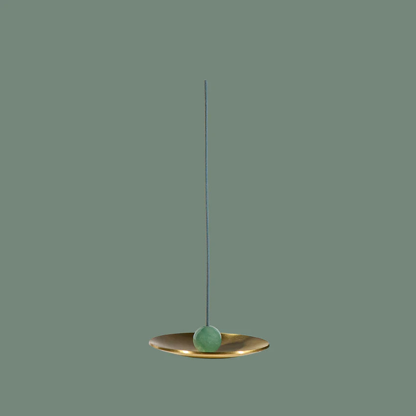 Hoseki Mari Incense Holder - Green Aventurine