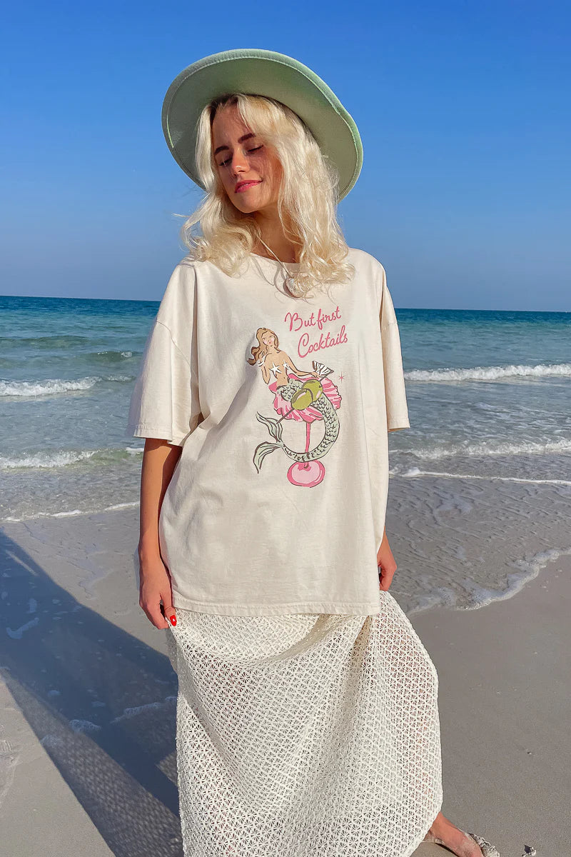 Mermaid Cocktail Tee - White