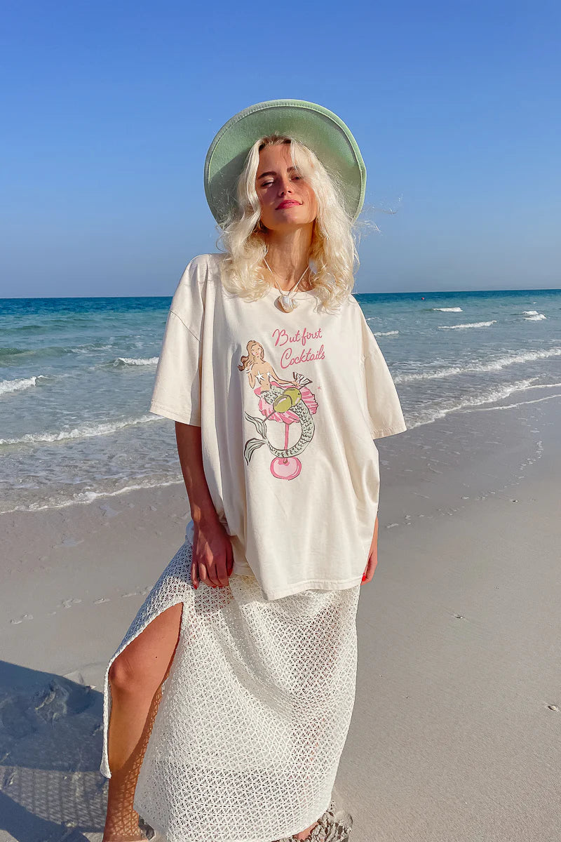 Mermaid Cocktail Tee - White