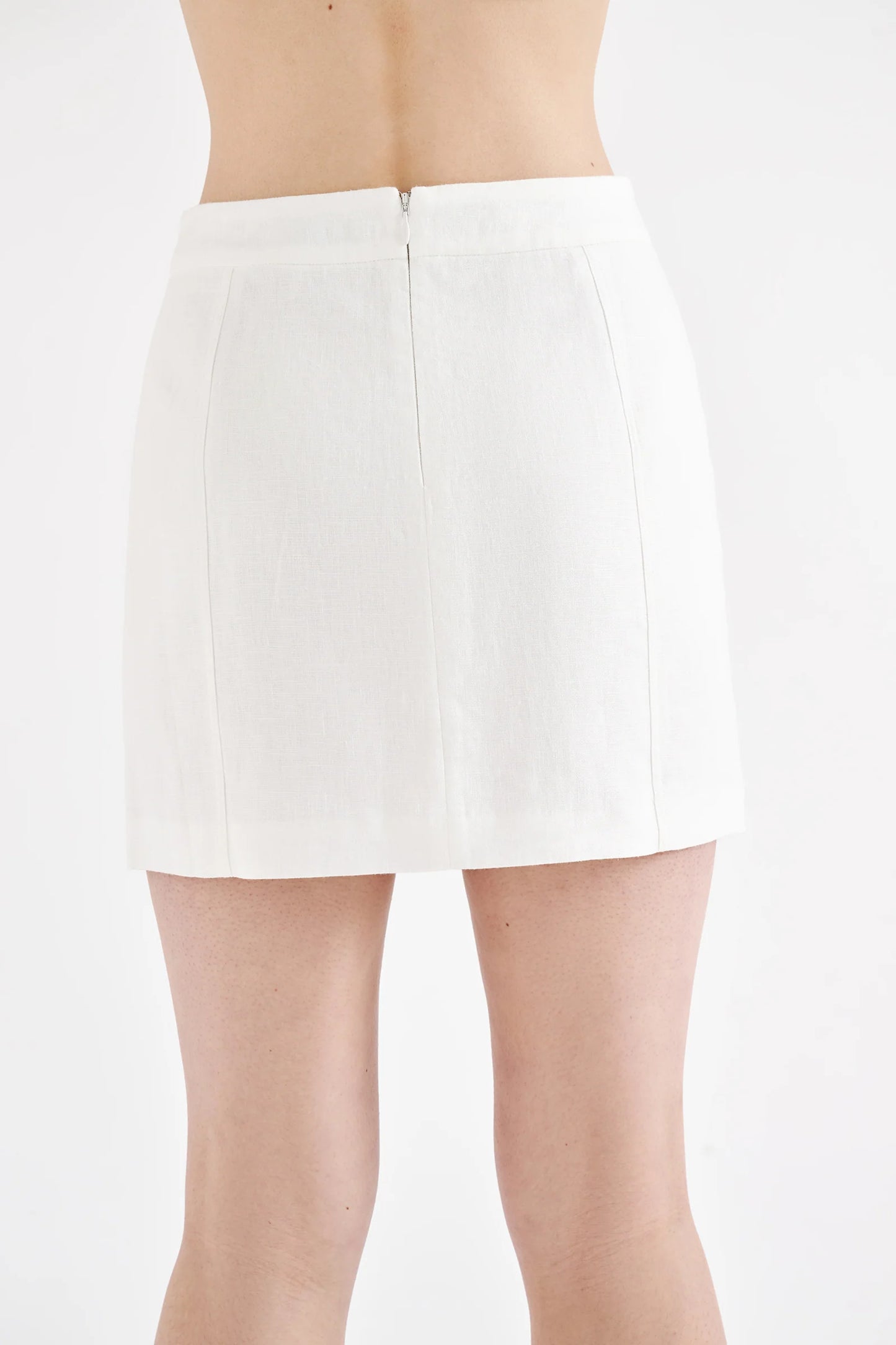 Clio Linen Mini Skirt - White