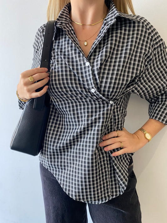 Plaid Wrap Shirt