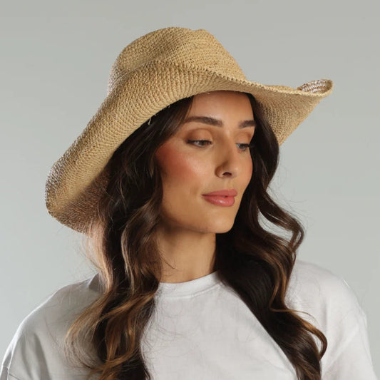 Rowyn Relaxed Cowboy Fedora - Natural Beige