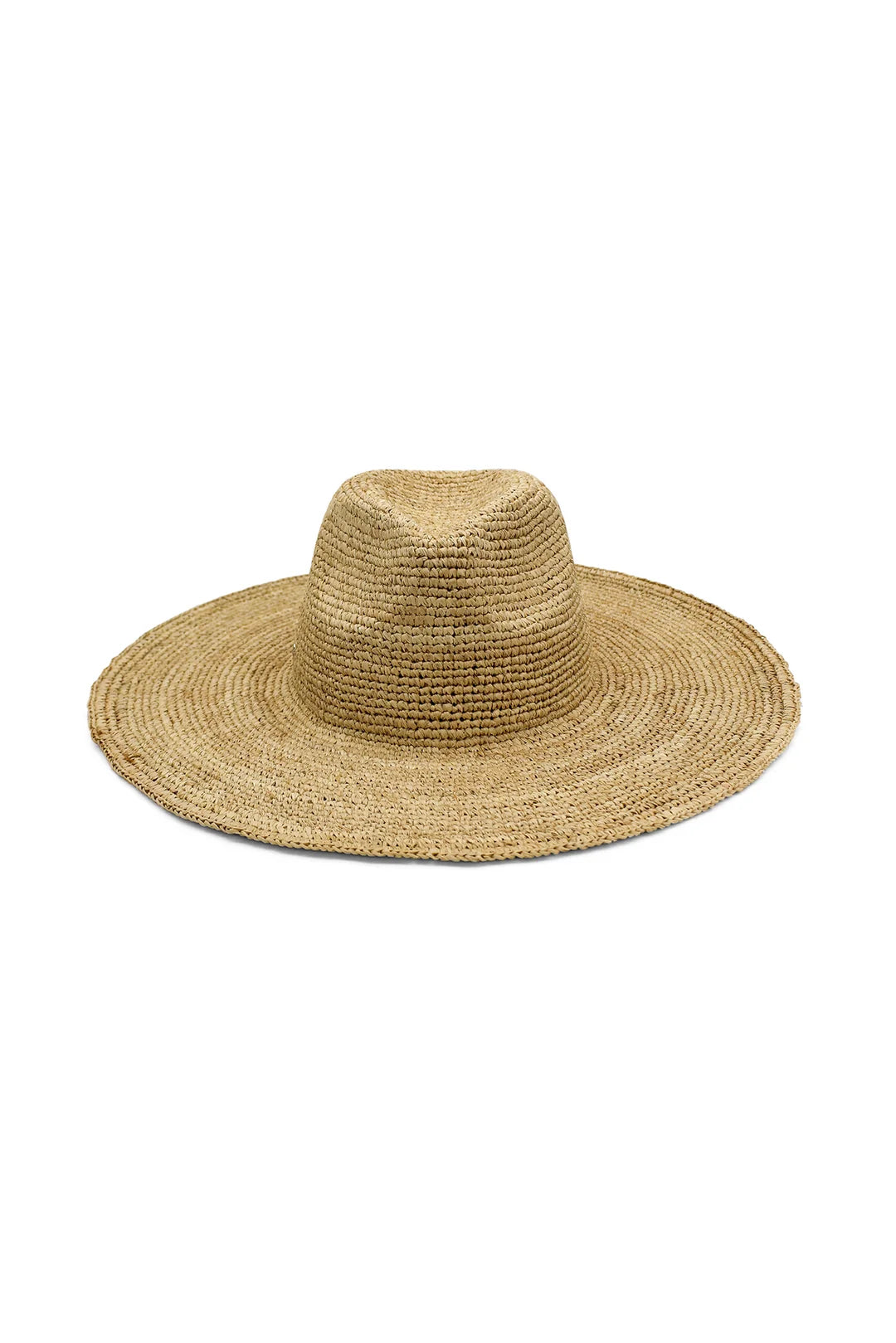 Arlo Crochet Raffia Wide-Brim Fedora - Natural Beige Regular
