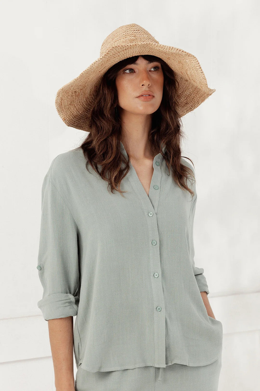 Arlo Crochet Raffia Wide-Brim Fedora - Natural Beige Regular