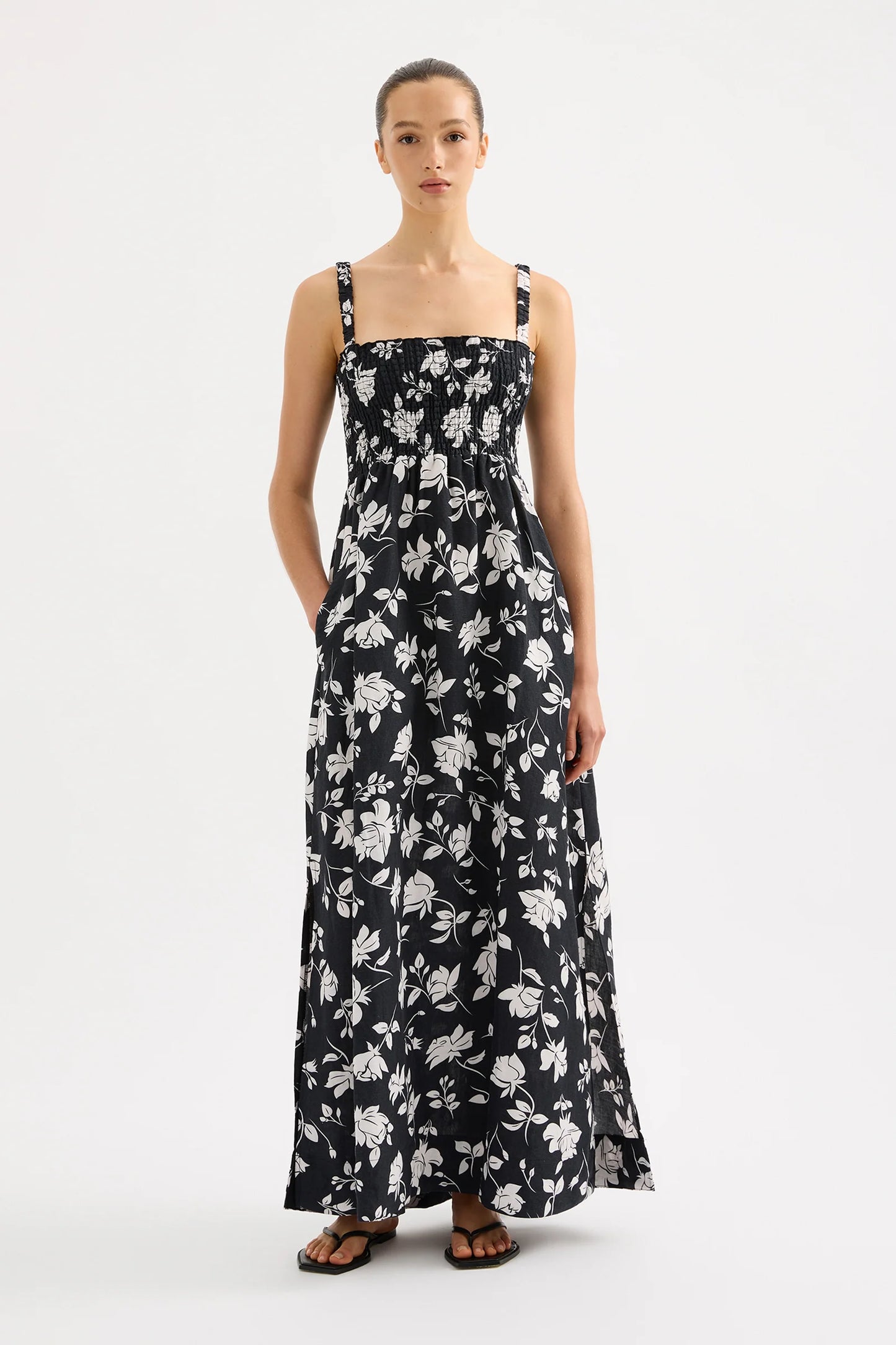 Alba Linen Maxi Dress - Alba