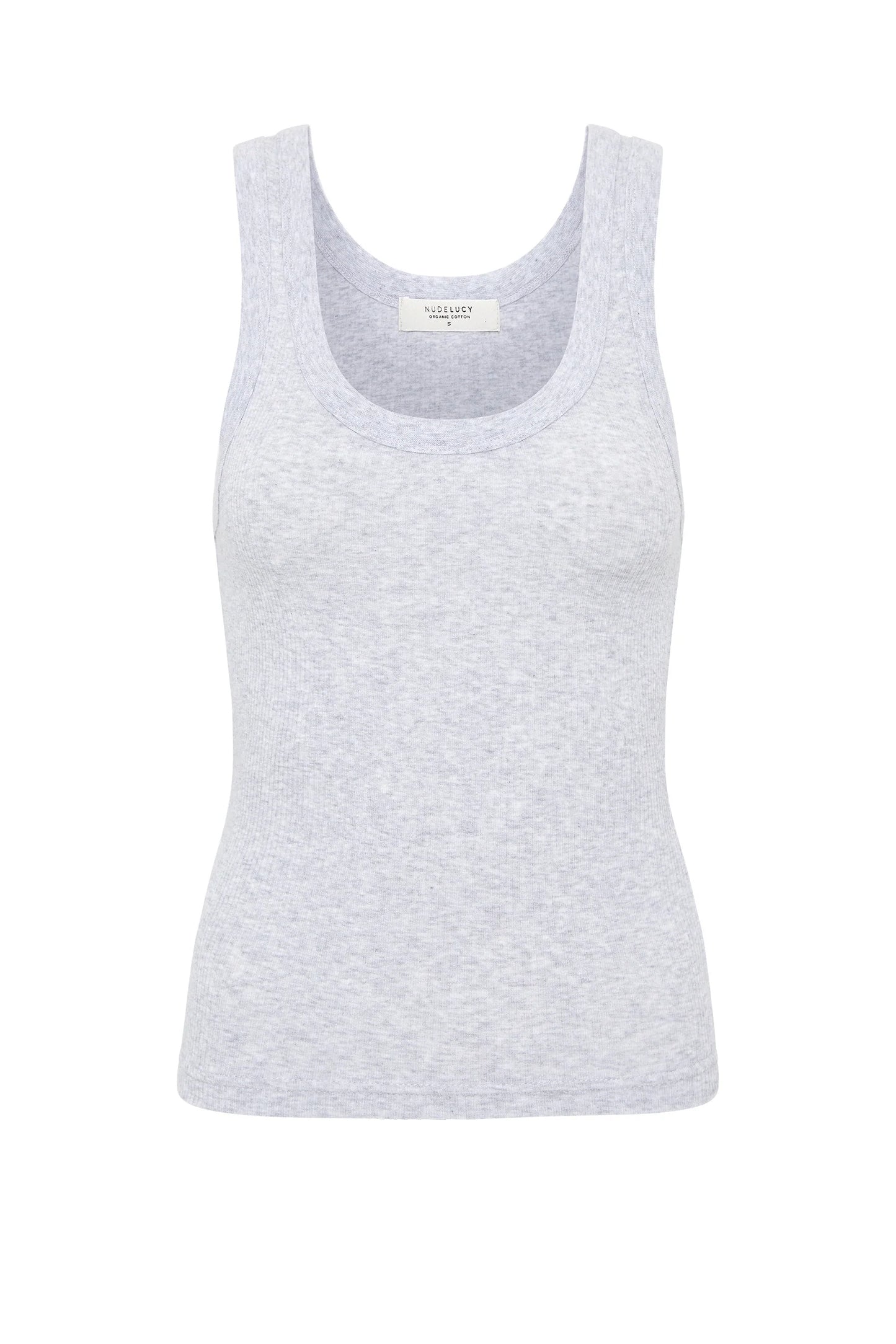 Organic Rib Singlet - Grey Marle