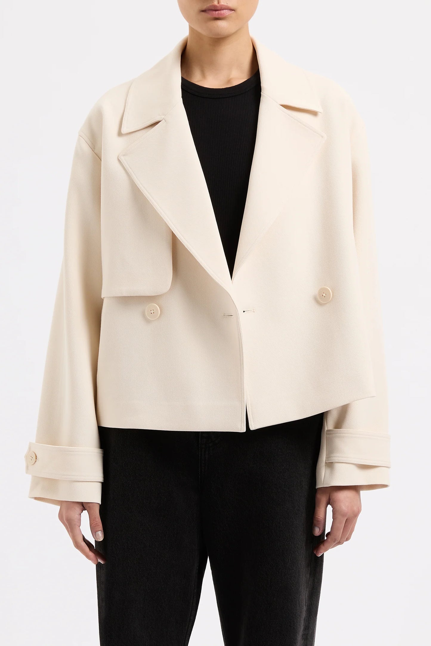 Karson Crop Trench - Cream