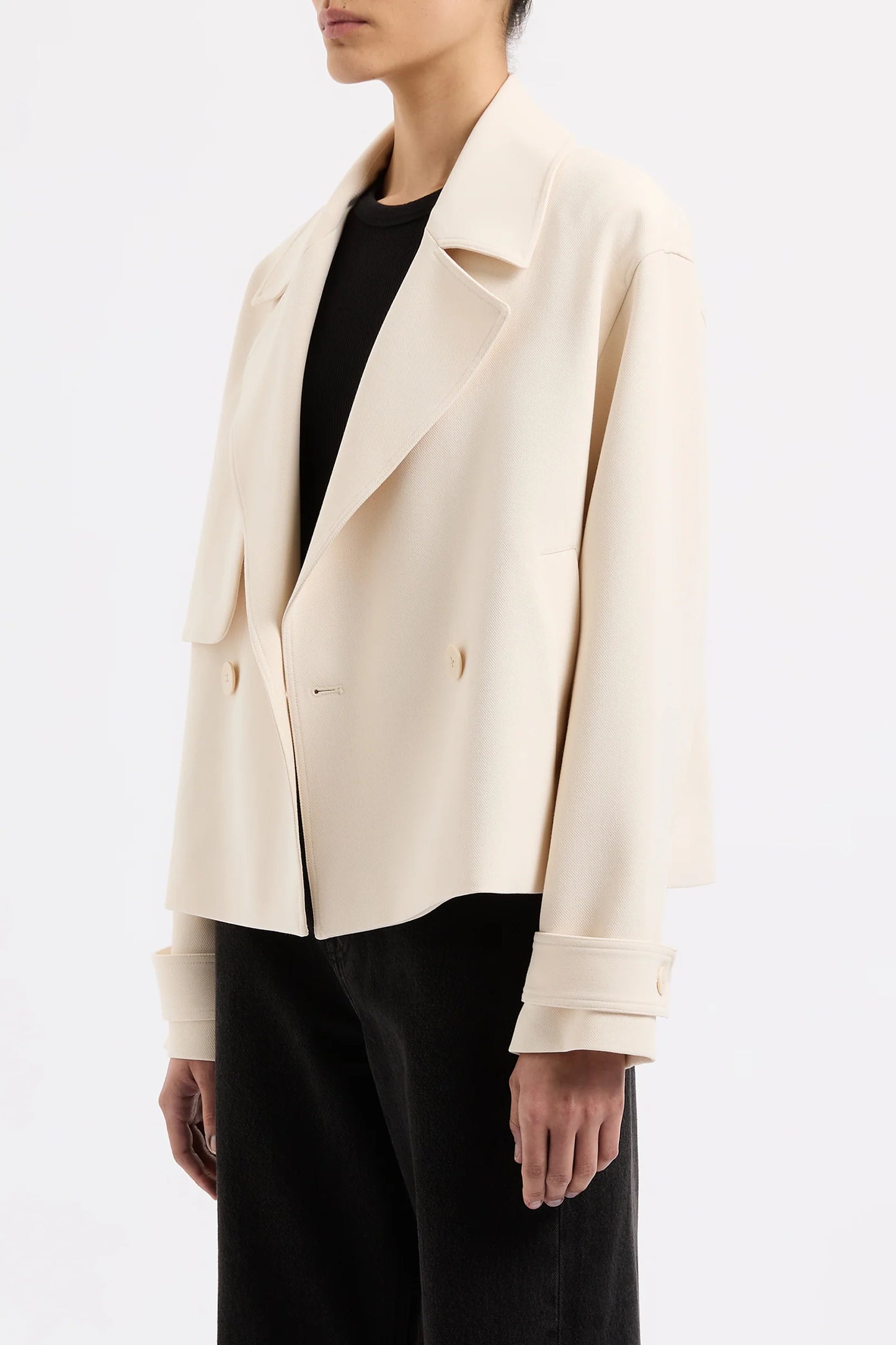 Karson Crop Trench - Cream