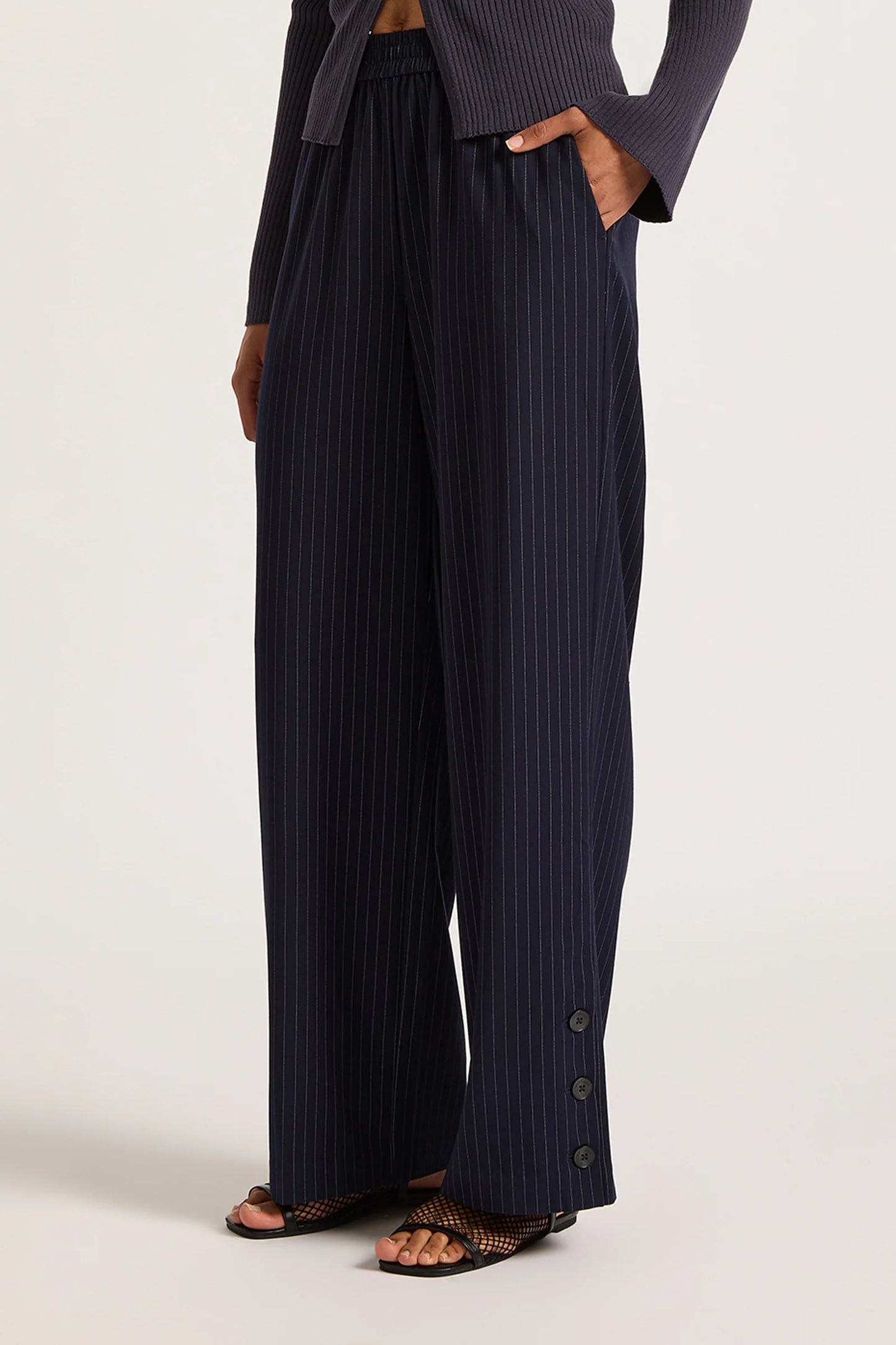 Bailey Pinstripe Pant - Navy Pinstripe