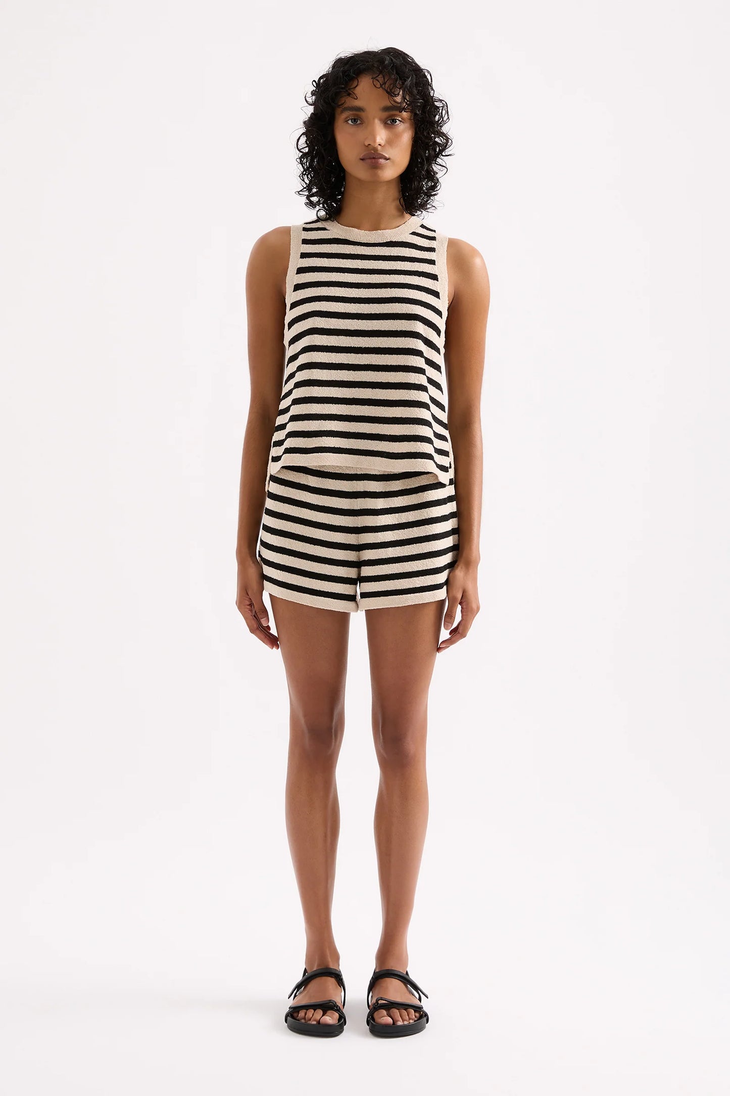 Kayda Knit Tank - Black Stripe