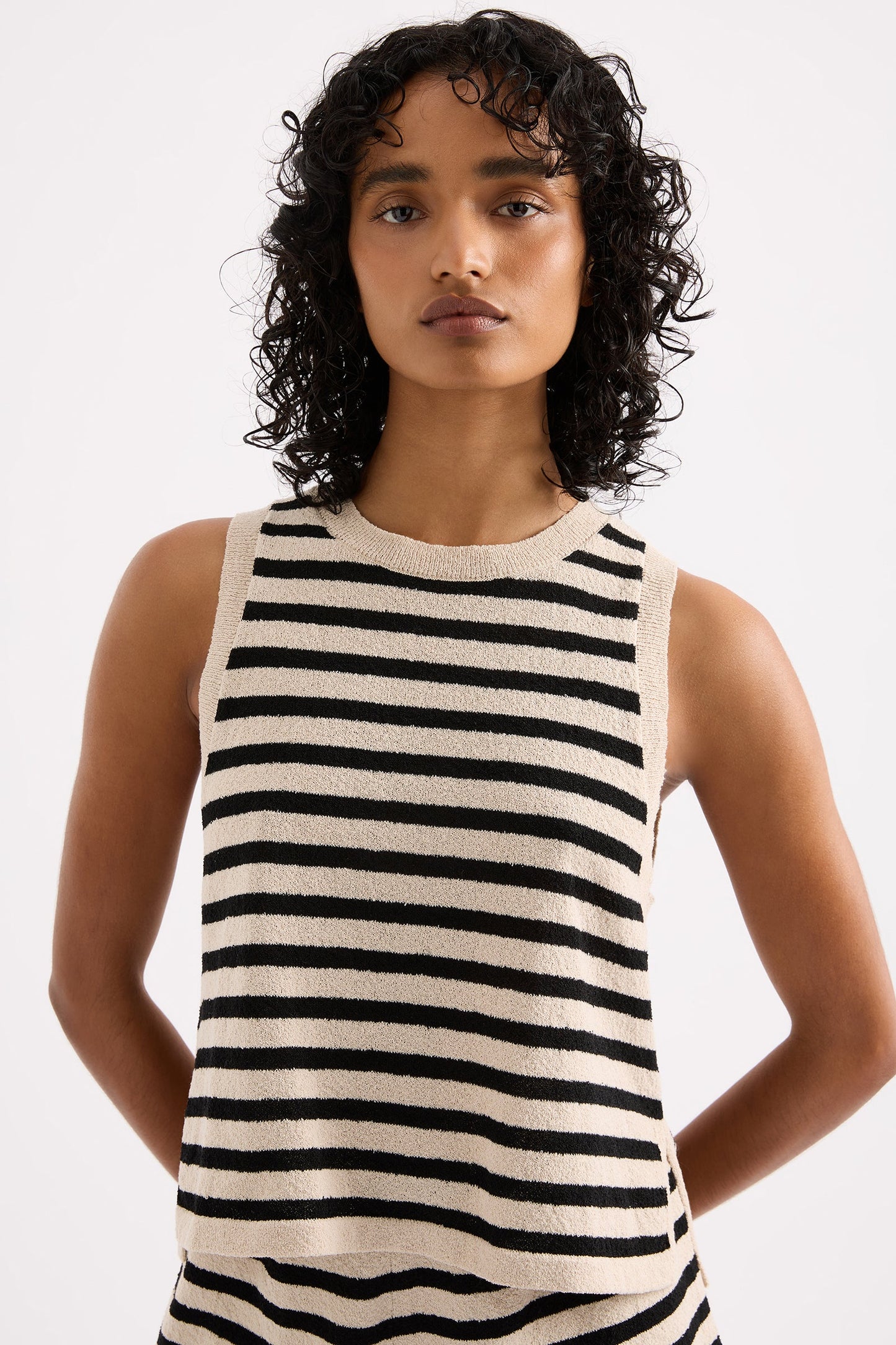 Kayda Knit Tank - Black Stripe