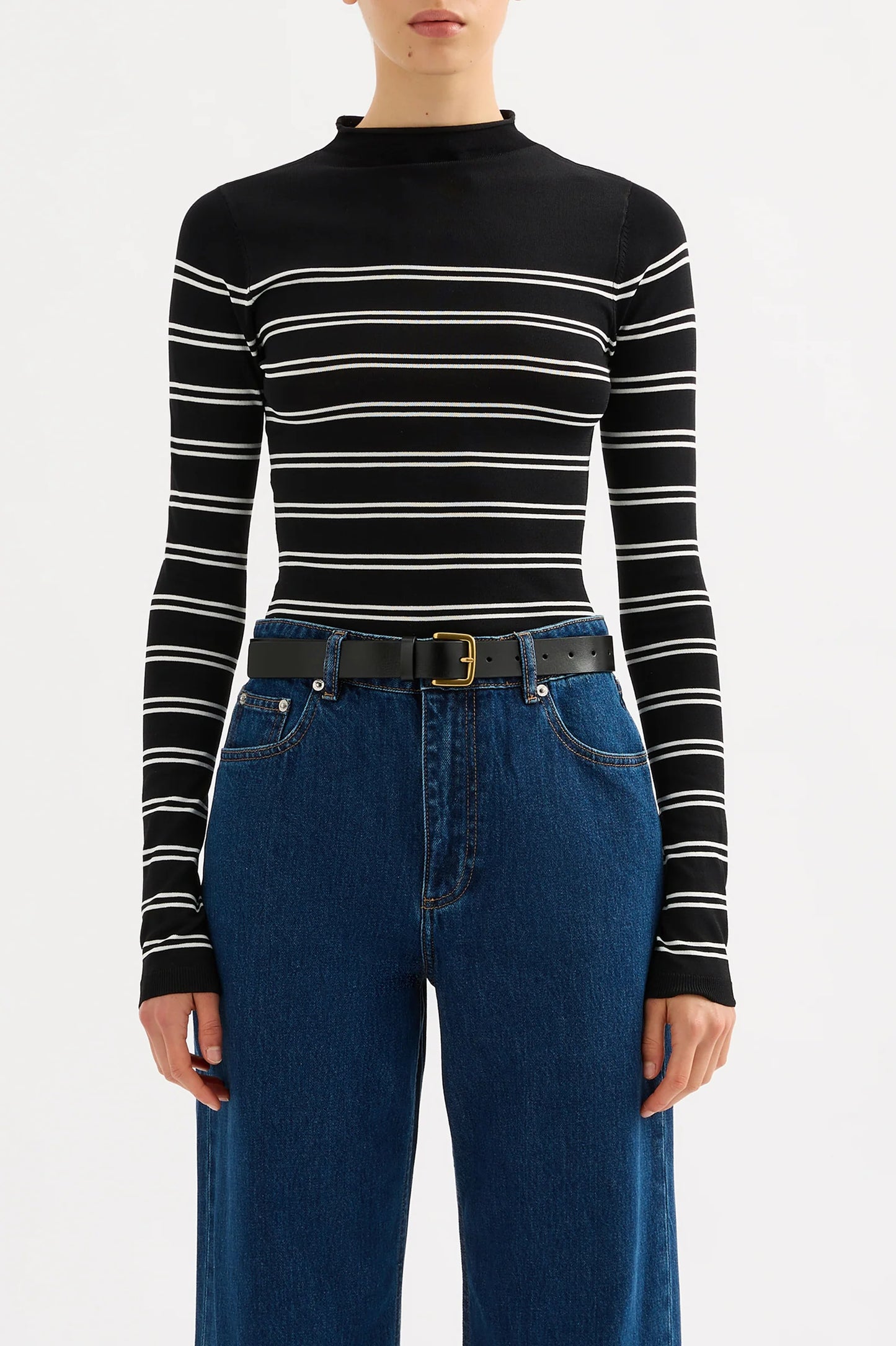 Tabi Sheer Knit - Black Stripe