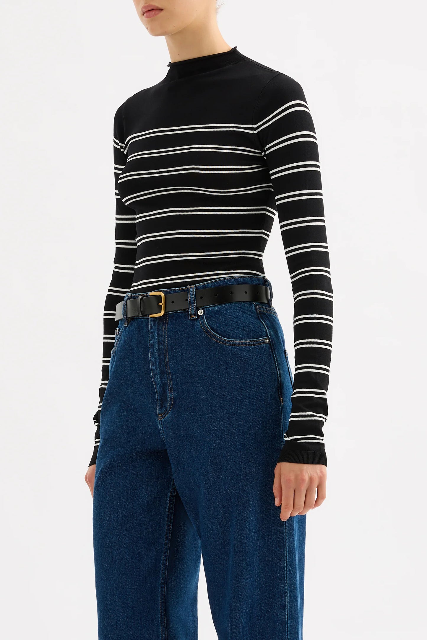 Tabi Sheer Knit - Black Stripe