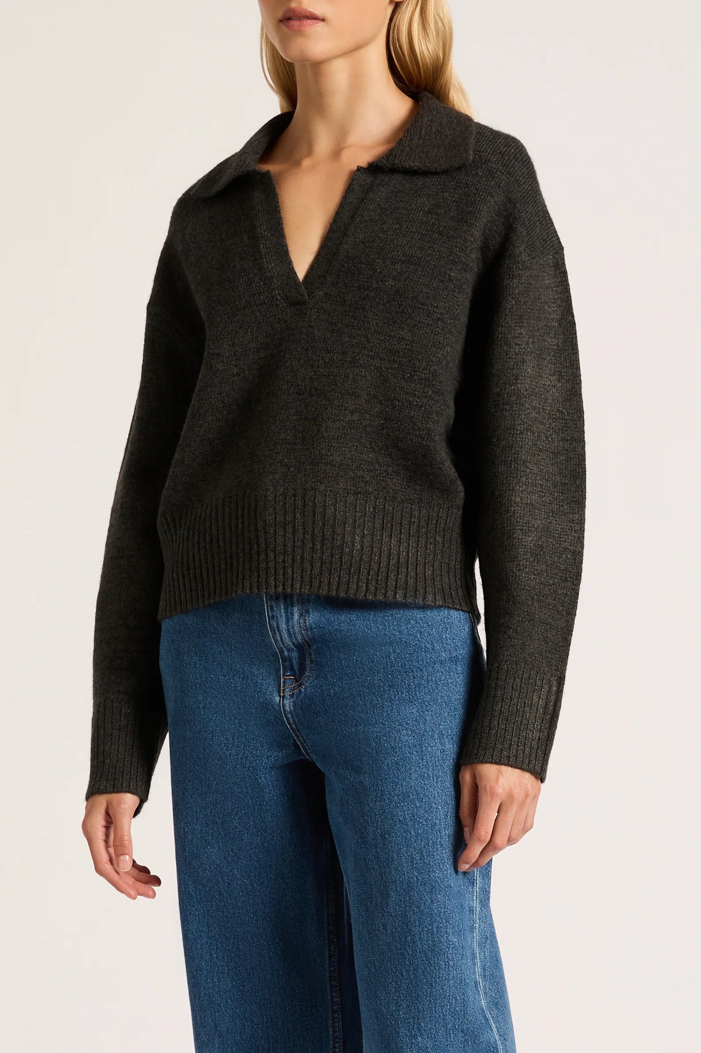 Kinsley Rugby Knit - Charcoal