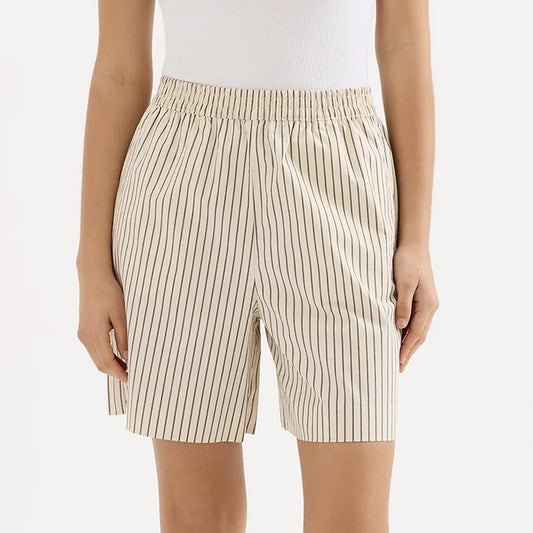 Organic Poplin Short - Black Stripe