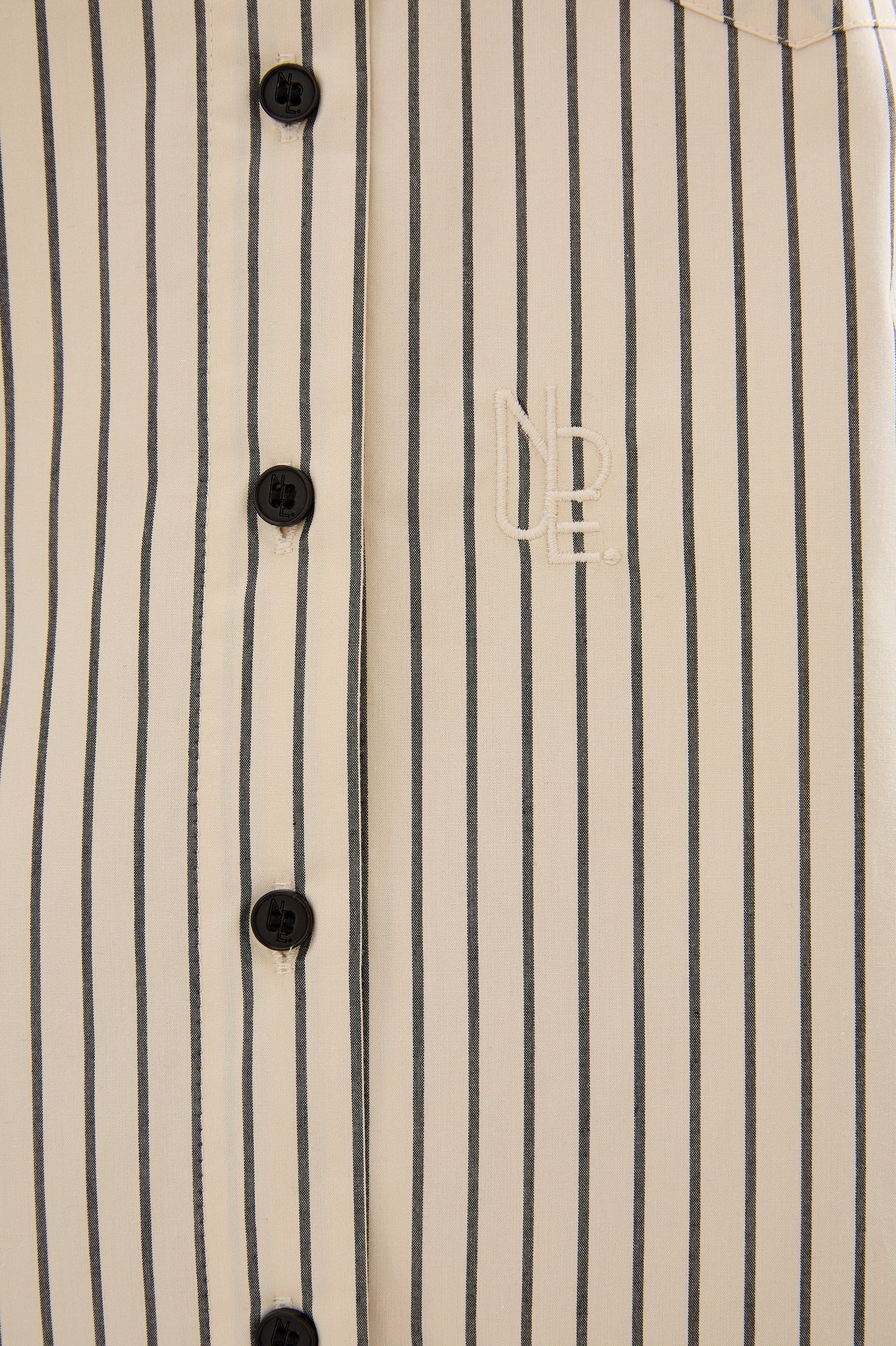 Organic Poplin Shirt - Black Stripe