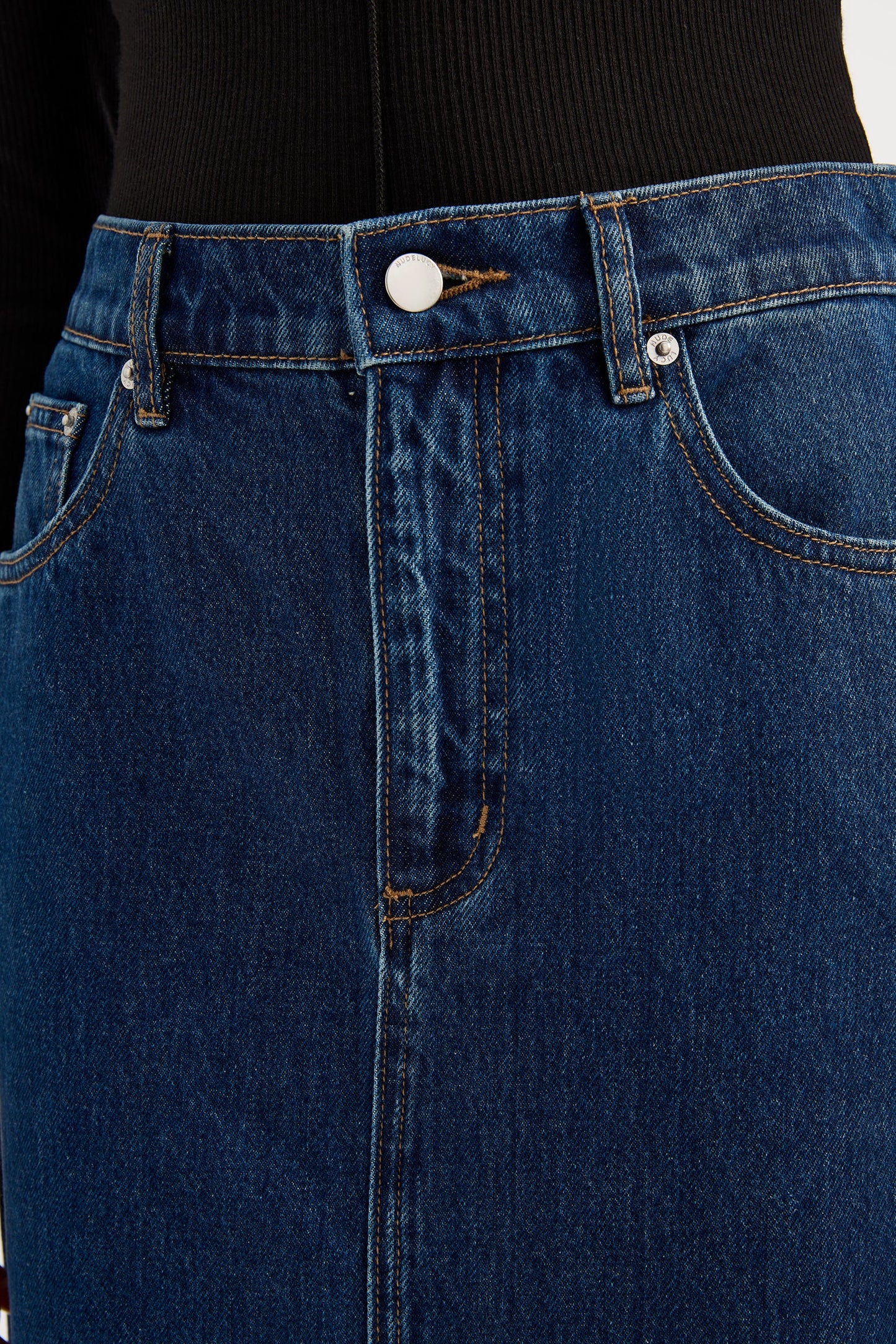Sia Denim Maxi Skirt - Force Blue