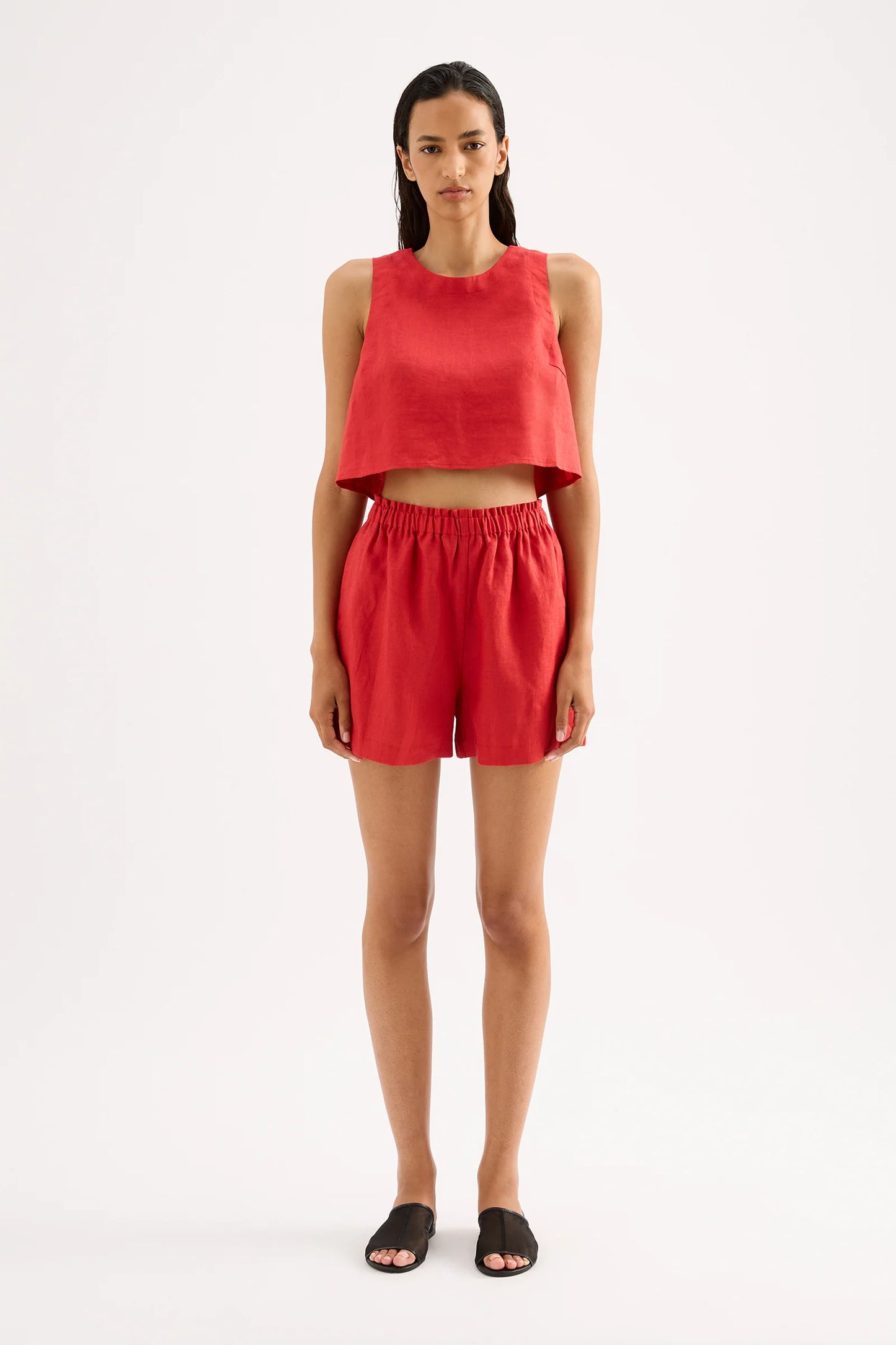 Ingrid Linen Short - Chilli