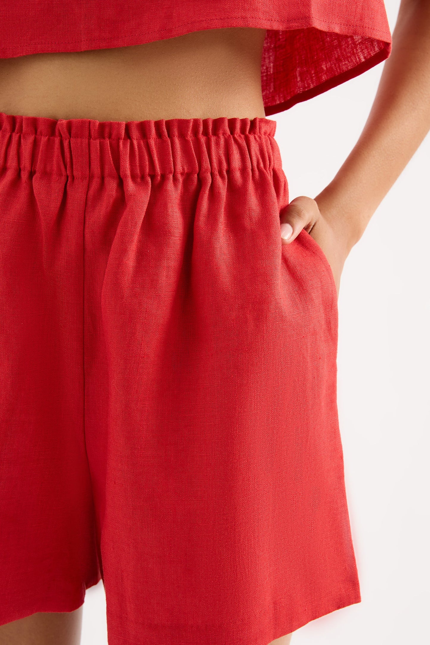 Ingrid Linen Short - Chilli