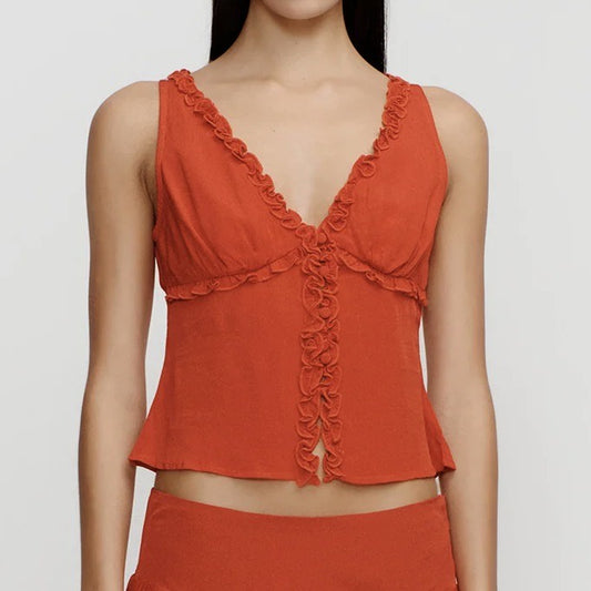 Sally Cami Top - Cherry Red