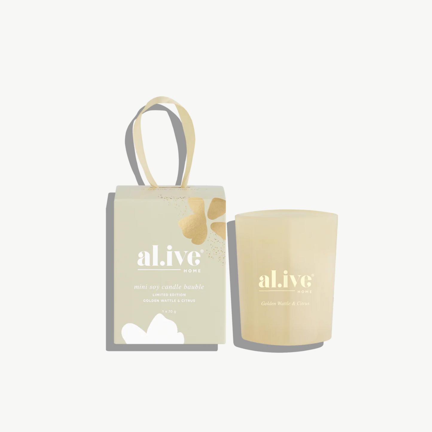 Mini Soy Candle Bauble - Golden Wattle & Citrus