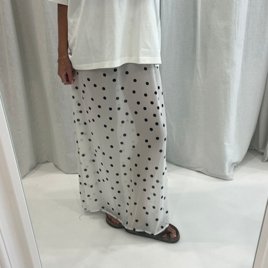 Luna Sheer Polka Dot Skirt