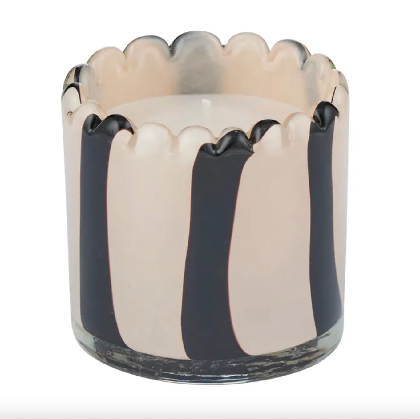Billie Glass Candle - Ivory/Black -  CLICK & COLLECT ONLY
