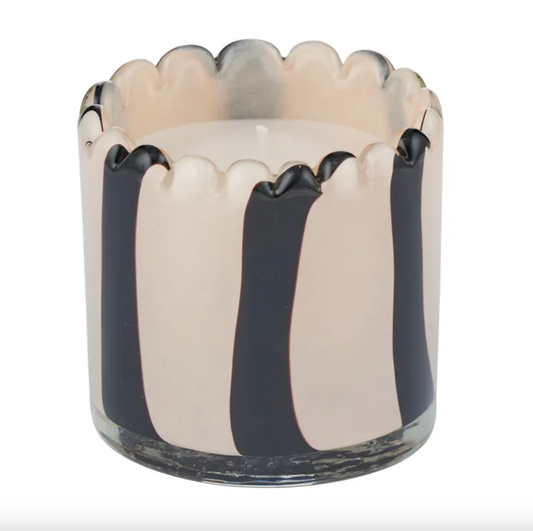 Billie Glass Candle - Ivory/Black -  CLICK & COLLECT ONLY