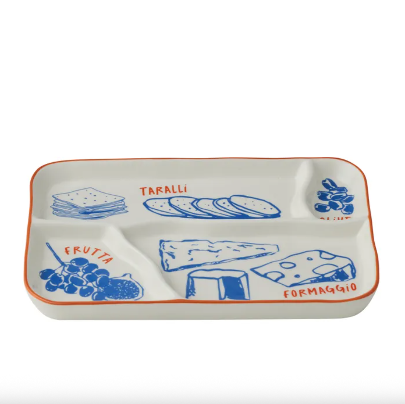 Small Deli Ceramic Divided Platter -  CLICK & COLLECT ONLY