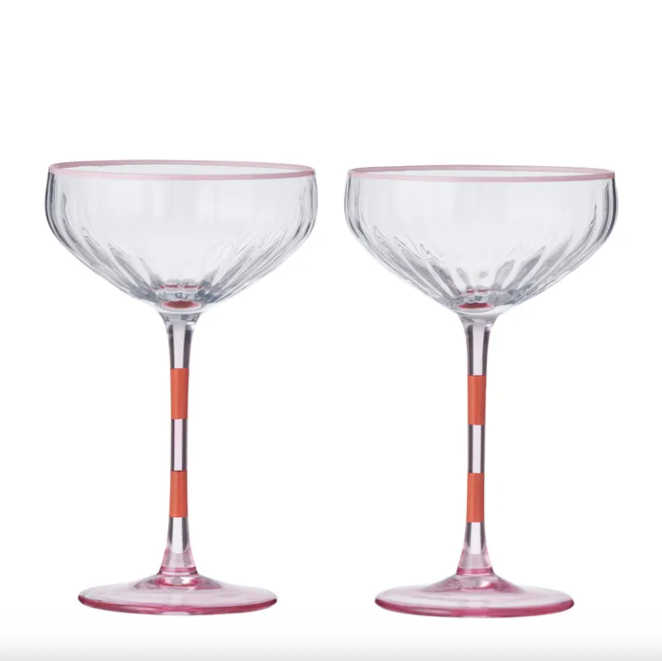 Lena Coupe Cocktail Glasse - Pink/Orange