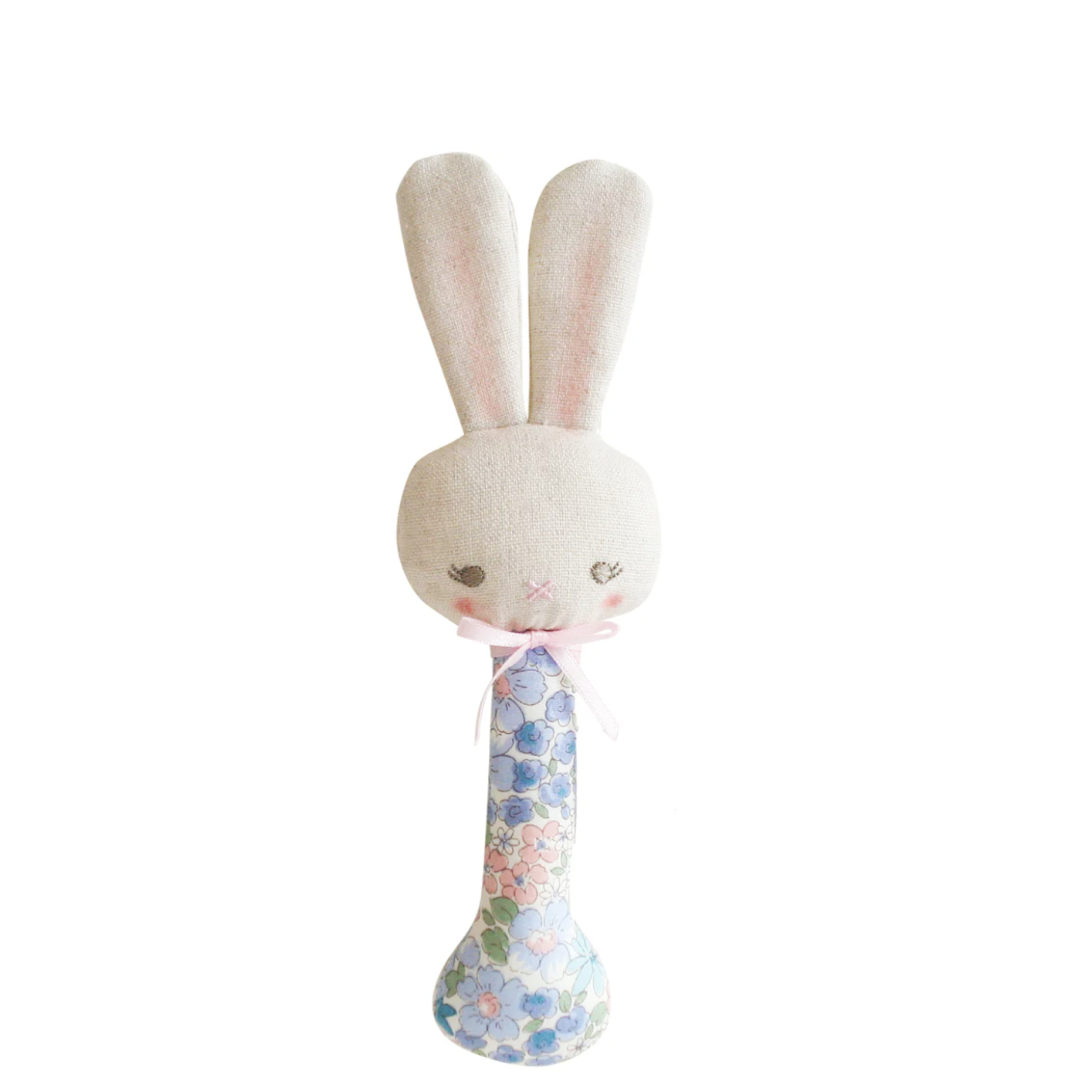 Baby Bunny Stick Rattle Liberty Blue