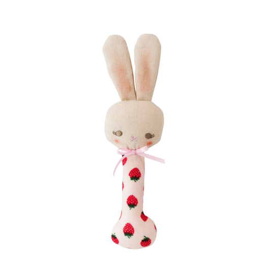 Bunny Stick Rattle - Strawberry
