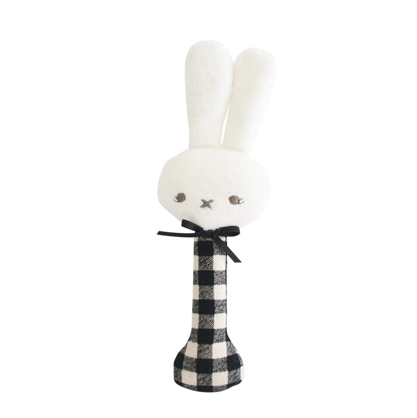 Bunny Stick Rattle Black Check