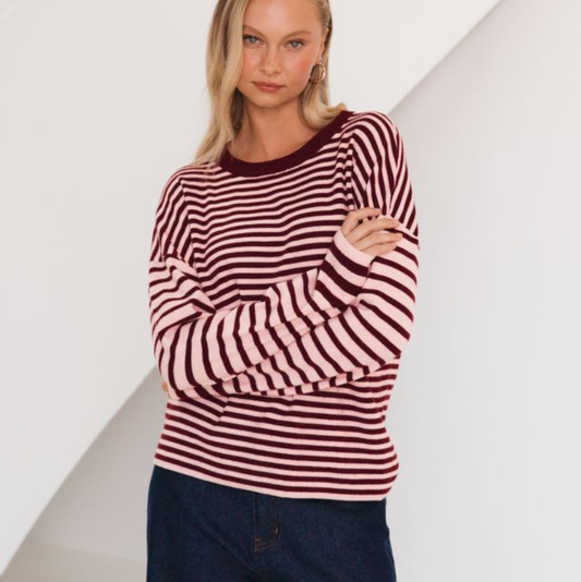 Rachel Striped Knit Top
