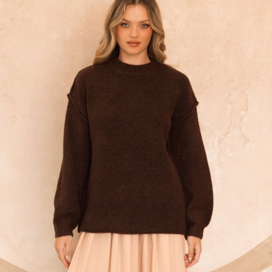 Mia Chocolate Knit