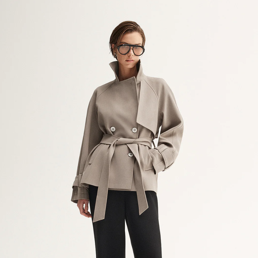 Selena Cropped Trench Coat