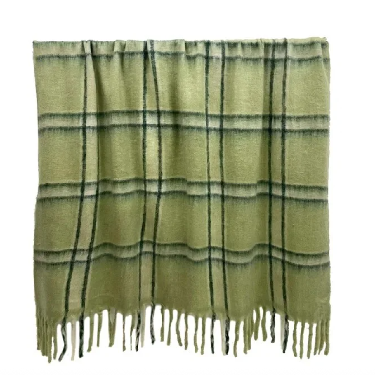 Wool Blend Throw - Sage Greeen