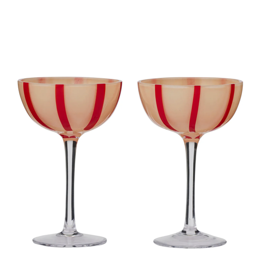 Aperitivo Coup Glasses Pink/Red - CLICK & COLLECT ONLY