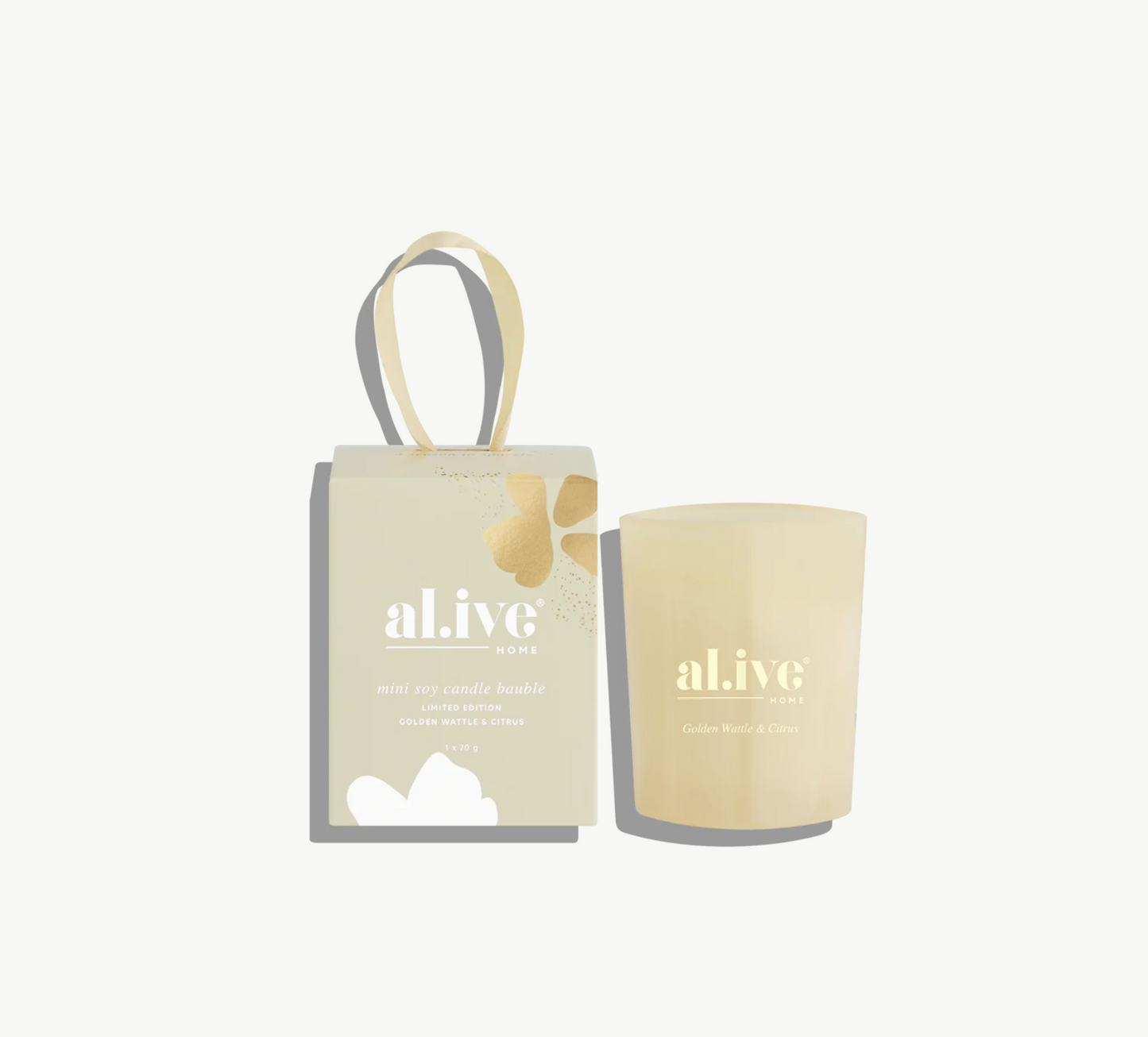 Mini Soy Candle Bauble - Golden Wattle & Citrus