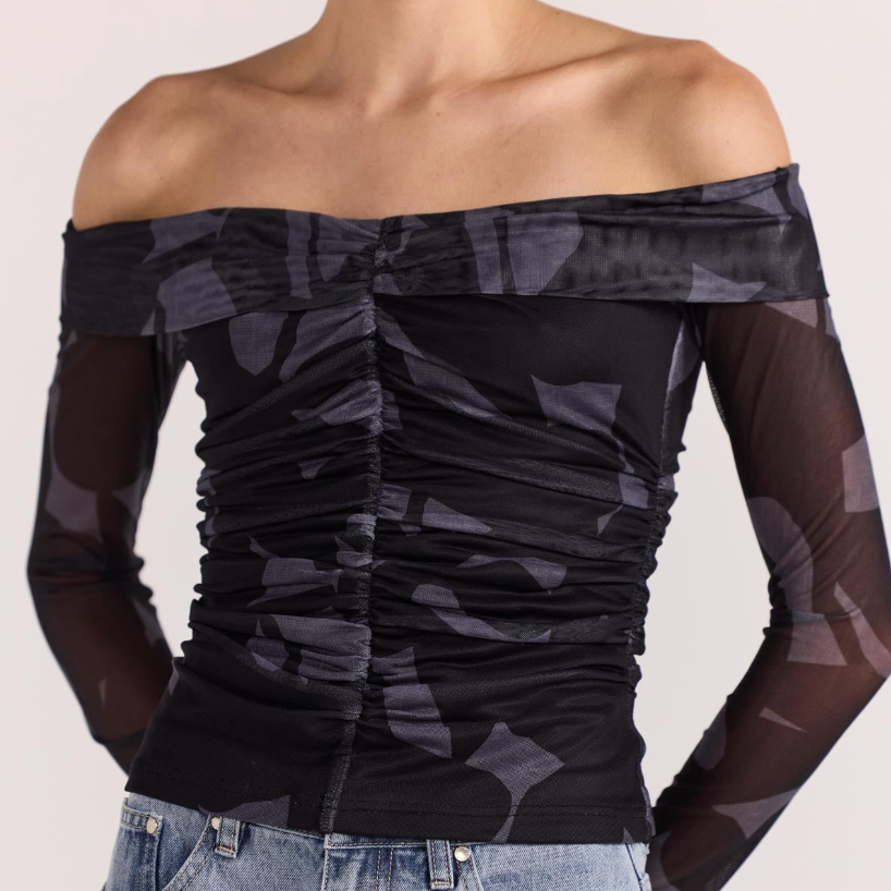 Aura Mesh Off Shoulder Top