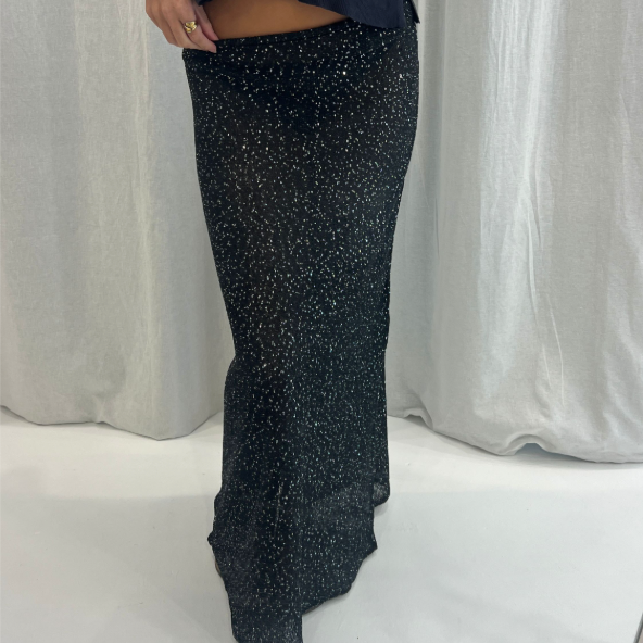 Nora Shimmer Midi Skirt