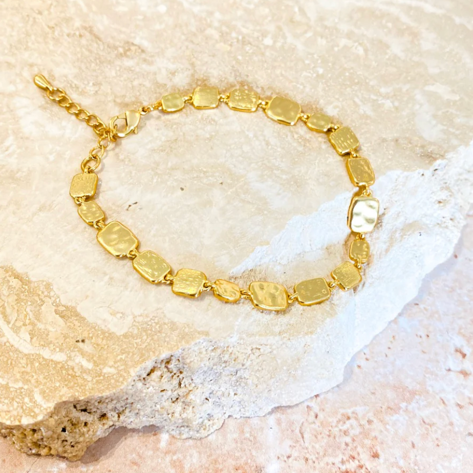 Hammered Gold Plated Bracelet