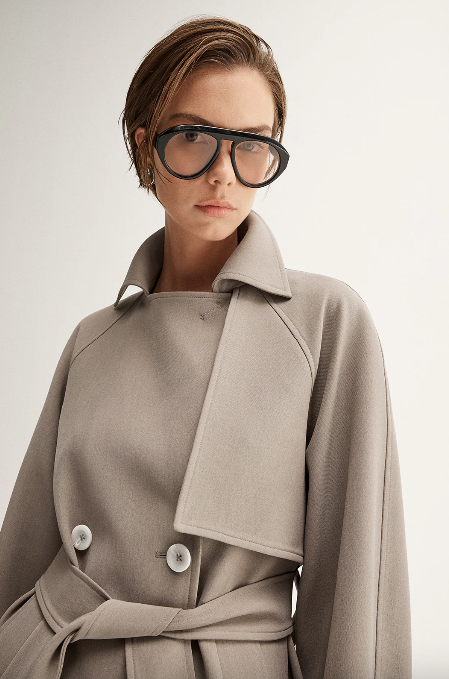 Selena Cropped Trench Coat