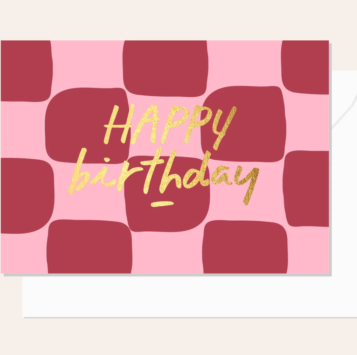 Greetings Card- Cherry Check