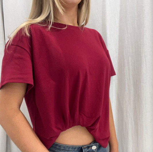 Claire Tuck Tee - Red