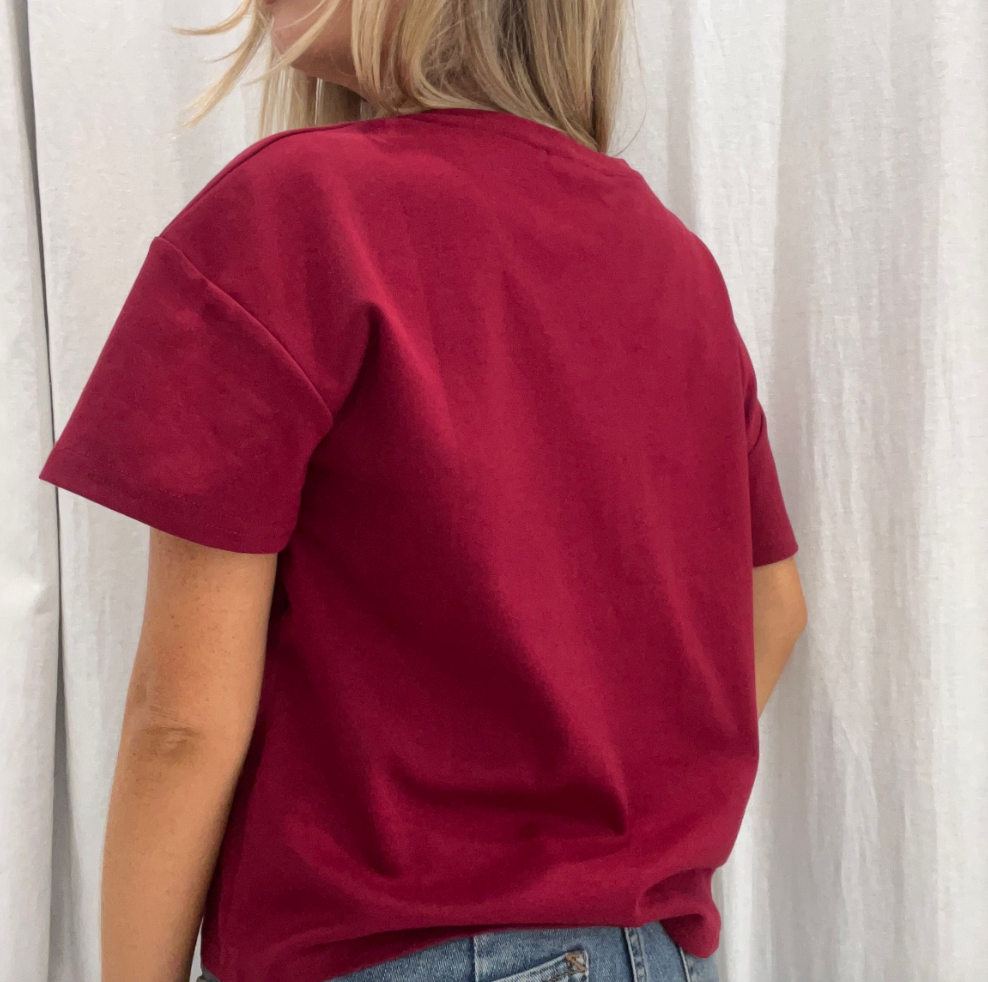 Claire Tuck Tee - Red